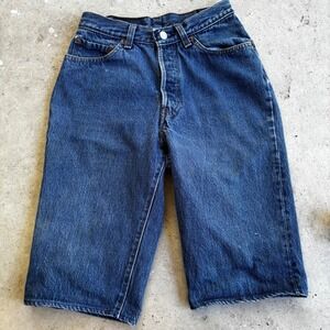 Vintage Levi Strauss 501 Denim Jean Jorts Womens Cut Off High Waist‎ button fly